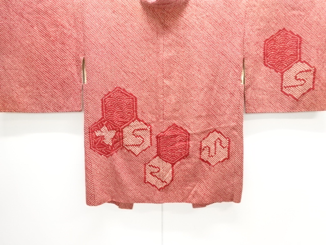 JAPANESE ANTIQUE HAORI / TAISHO ROMAN STYLE / ALL SHIBORI / KIKKO PATTERN